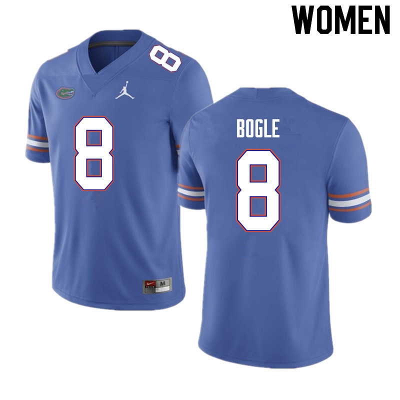 Women #8 Khris Bogle Florida Gators College Football Jerseys Sale-Blue